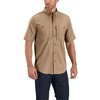 Carhartt RUGGED PROFESSIONAL SERIES Relaxed Fit Canvas Short Sleeve Work Shirt, Dark Khaki, Large, REG 102537-253LREG